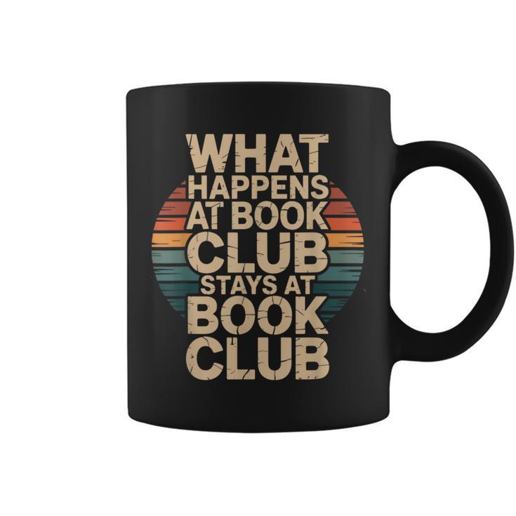 What Happens At Book Club Stays At Book Club Retro Graphic Print Coffee Mug