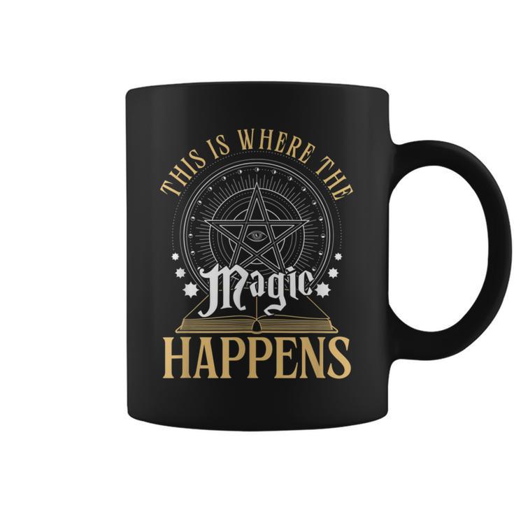 This Is Where Happens Magic Occult Mystic Book Graphic Print Coffee Mug