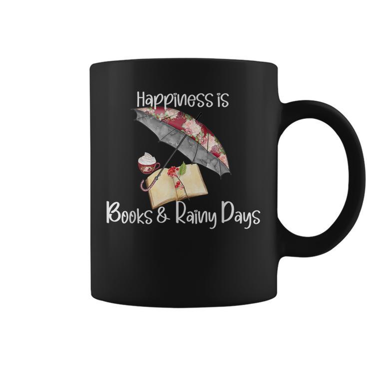 Happiness Is Books And Rainy Days Graphic Print Coffee Mug
