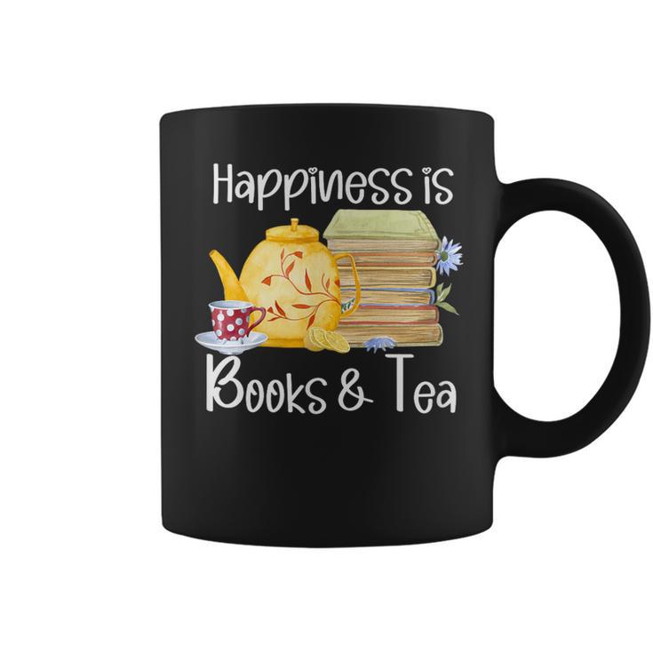 Happiness Is Books And Tea Graphic Print Coffee Mug