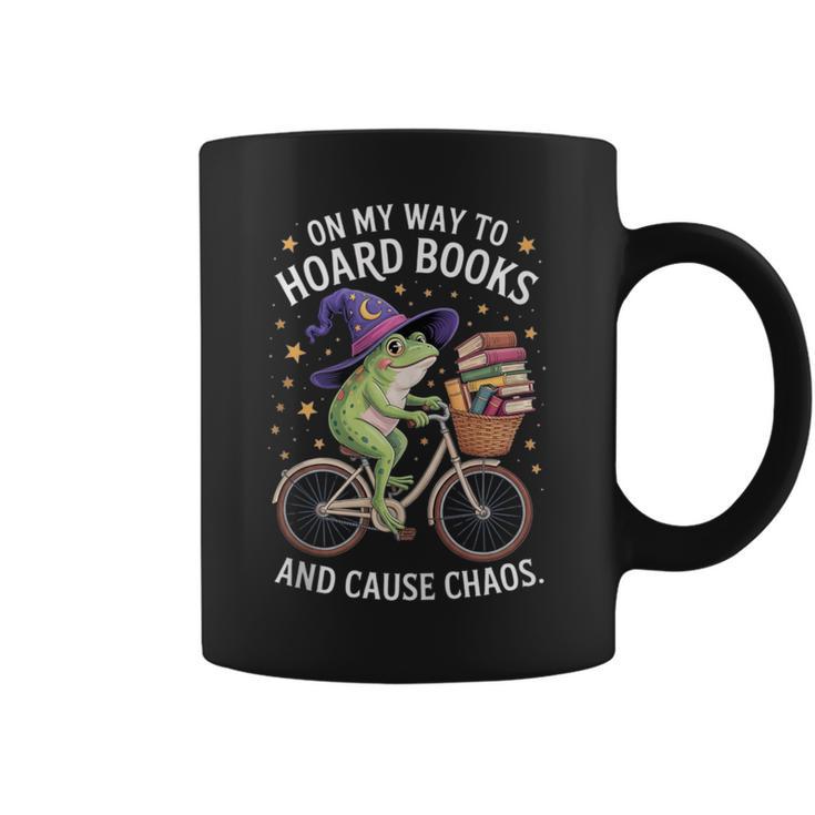 On My Way To Hoard Books And Cause Chaos Frog Graphic Print Coffee Mug