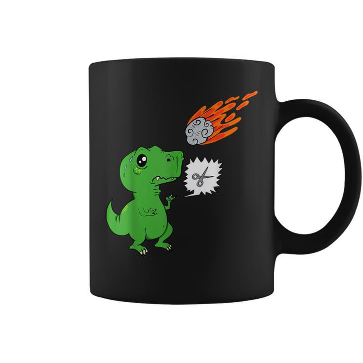 Hombre Divertido Juego De Tijeras T-Rex De Dinosaurios Meteoritos Piedras Papel Taza de café
