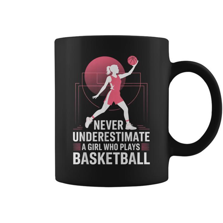 Hoops Never Underestimate A Girl Who Playing Basketball コーヒーマグ