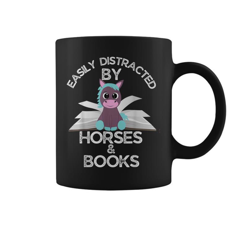 Horse Lovers Easily Distracted By Horses And Books Graphic Print Coffee Mug