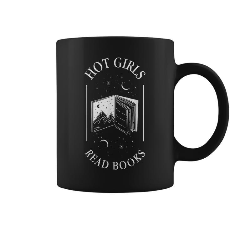 Hot Girls Read Books Reading Book Lovers Women Apparel Graphic Print Coffee Mug