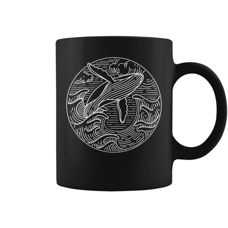 Humpback クジラ 海から雲に飛ぶ コーヒーマグ