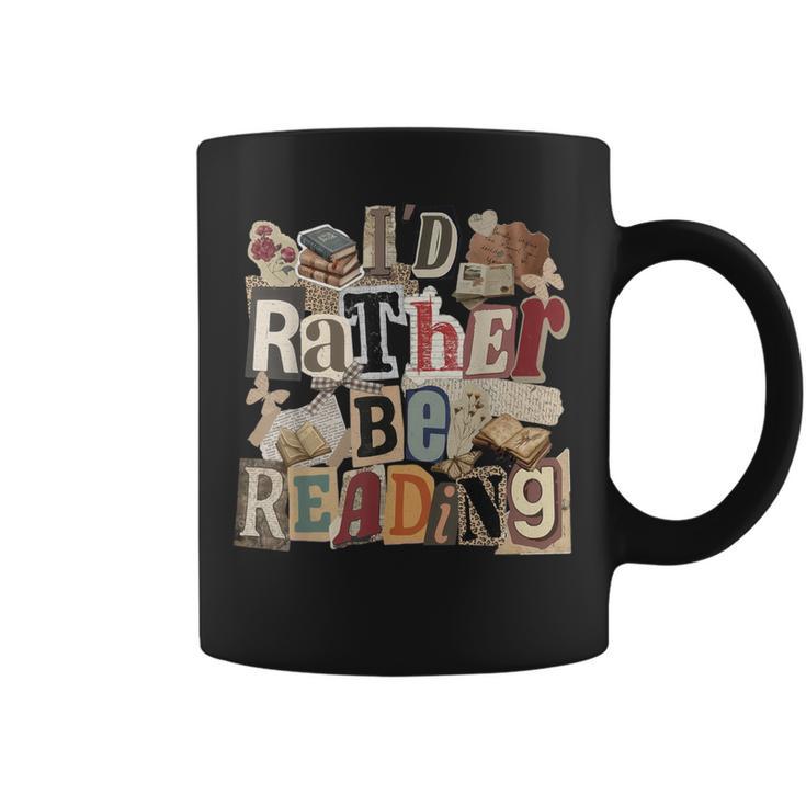 I'd Rather Be Reading Bookworm Cute Book Lover Graphic Print Coffee Mug