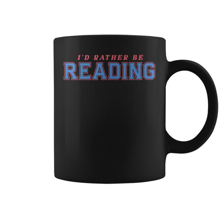 I'd Rather Be Reading Retro Bookish Book Lover Graphic Print Coffee Mug I'd Rather Be Reading Retro Bookish Book Lover Graphic Print Coffee Mug