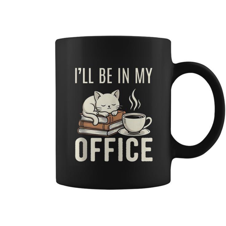 I’Ll Be In My Office Cat Coffee Book Reading Lover Graphic Print Coffee Mug