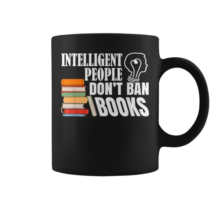 Intelligent People Don't Ban Books Reading Bookish Librarian Graphic Print Coffee Mug