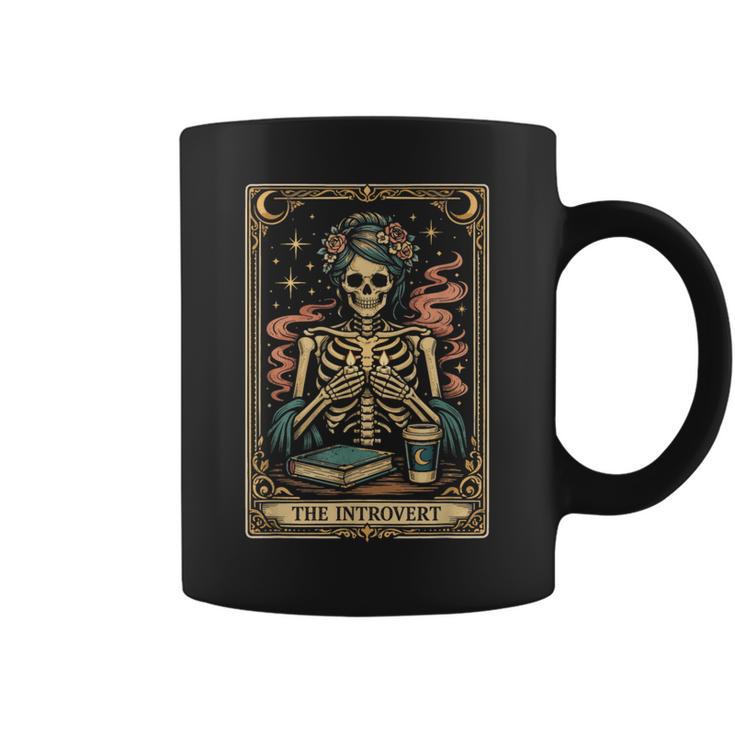The Introvert Skeleton Tarot Card Coffee Book Lover Graphic Print Coffee Mug
