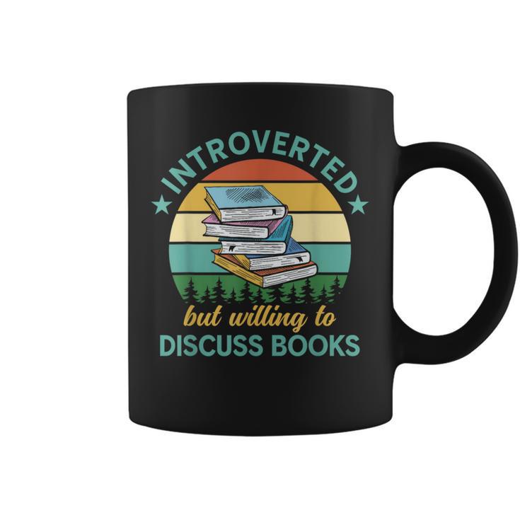 Introverted But Willing To Discuss Books Read a Book Graphic Print Coffee Mug