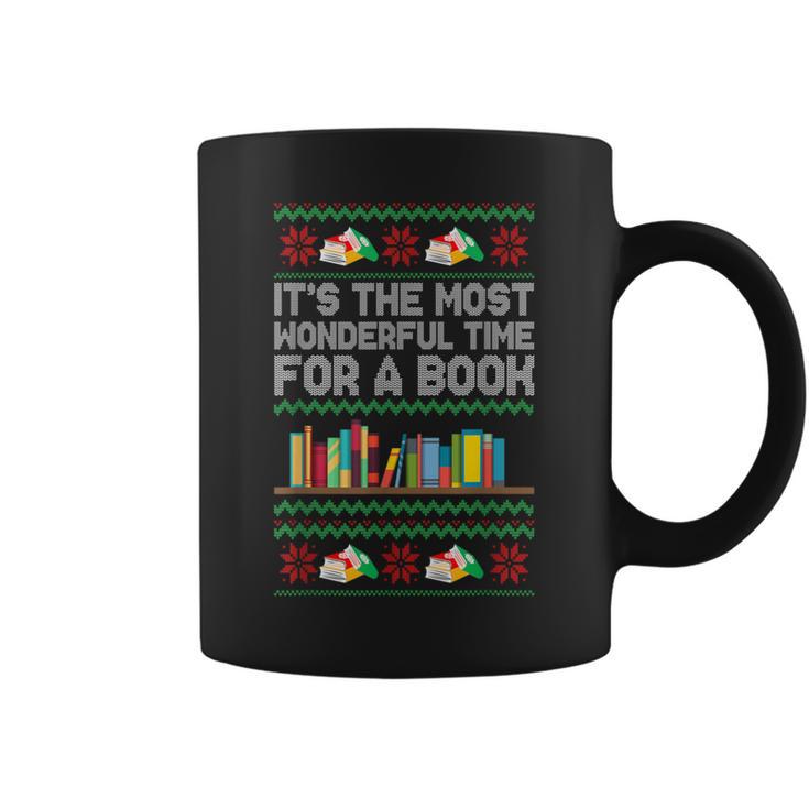 It's The Most Wonderful Time For A Book Xmas Bookworm Lover Graphic Print Coffee Mug