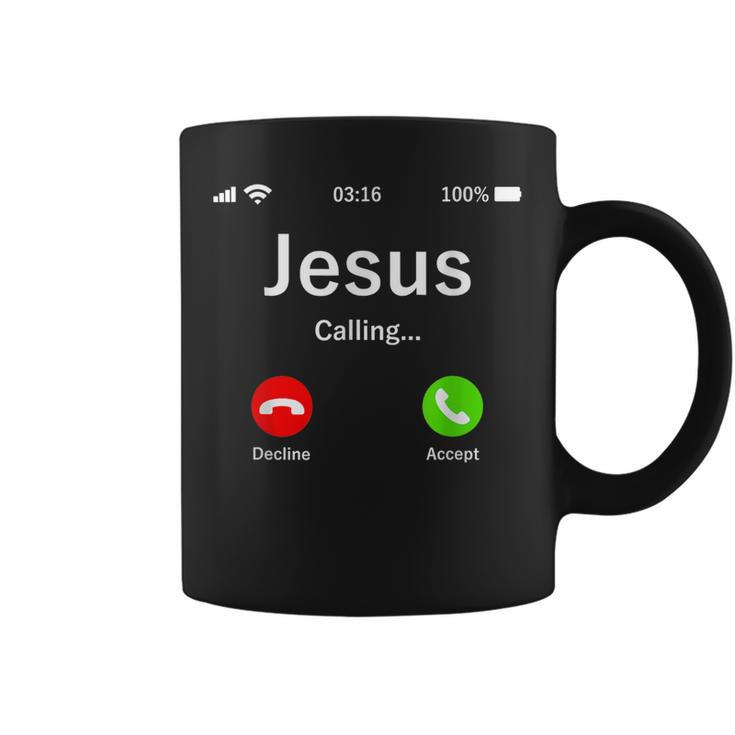 Jesus Is Calling Divertido Regalo Cristiano De Jesús Taza de café