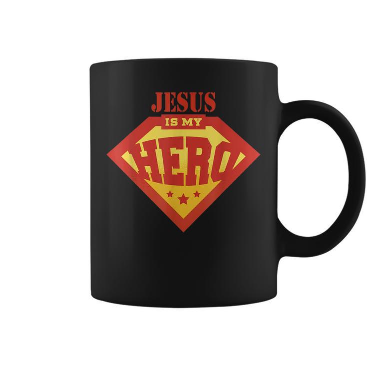 Jesus Is My Superhero Hero Fun Comic Book Graphic Print Coffee Mug