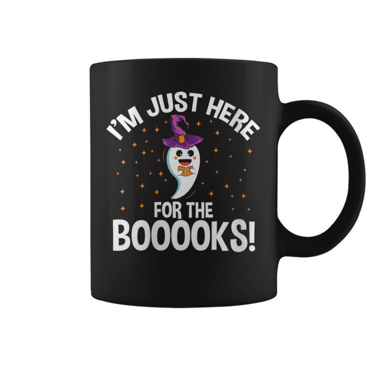 Just Here For The Boooks Ghost Teacher Halloween Book Lover Graphic Print Coffee Mug