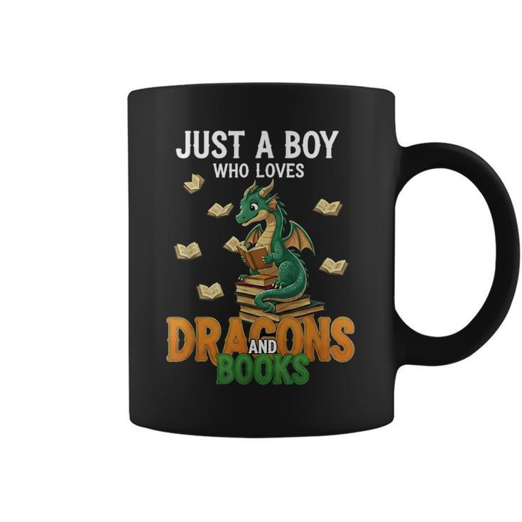 Just a Boy Who Loves Dragons And Books Reading Dragon Graphic Print Coffee Mug