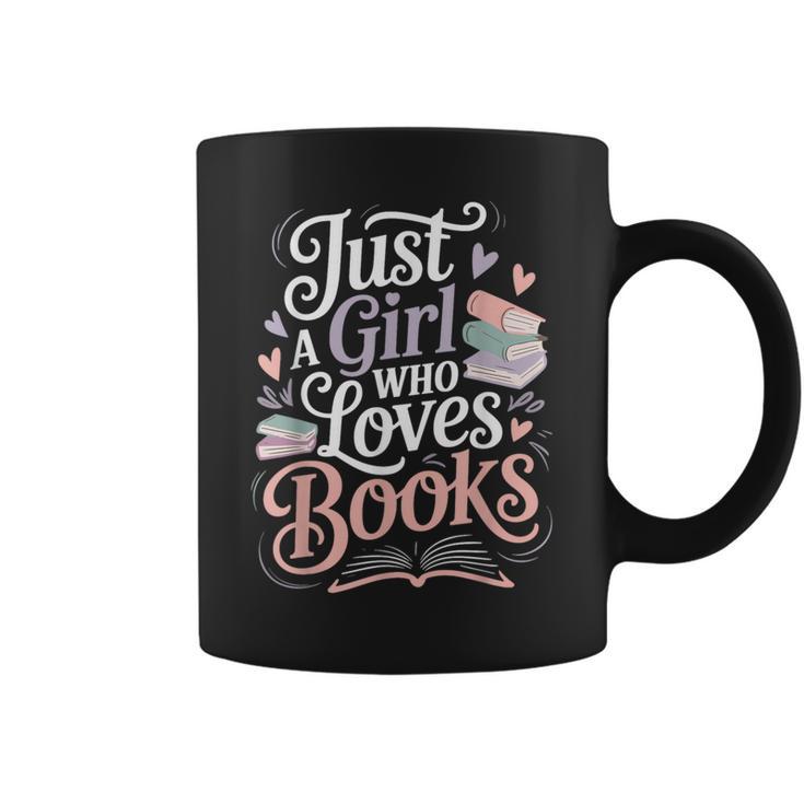 Just a Girl Who Loves Books Cute Bookish Reading Lover Graphic Print Coffee Mug