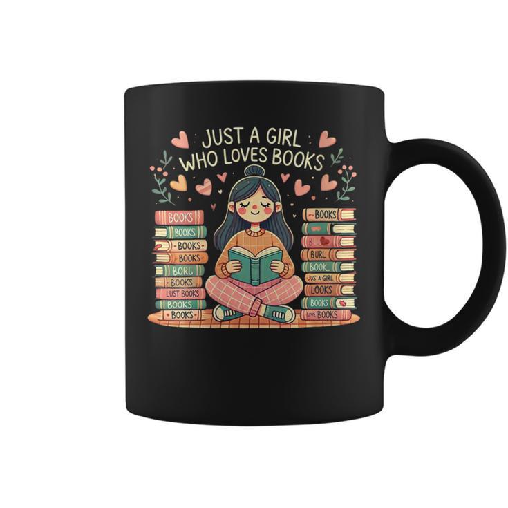 Just A Girl Who Loves Books Girls Books Lovers Reading Graphic Print Coffee Mug