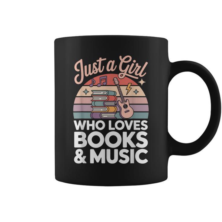 Just a Girl Who Loves Books And Music Graphic Print Coffee Mug