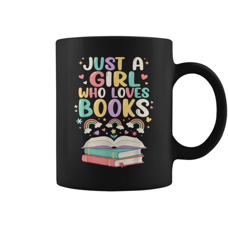 Just A Girl Who Loves Books Reading Bookworm & Read Book Graphic Print Coffee Mug