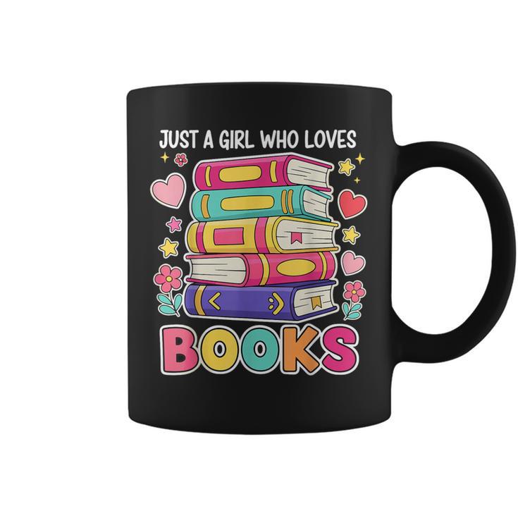 Just A Girl Who Loves Books Reading Library Graphic Print Coffee Mug