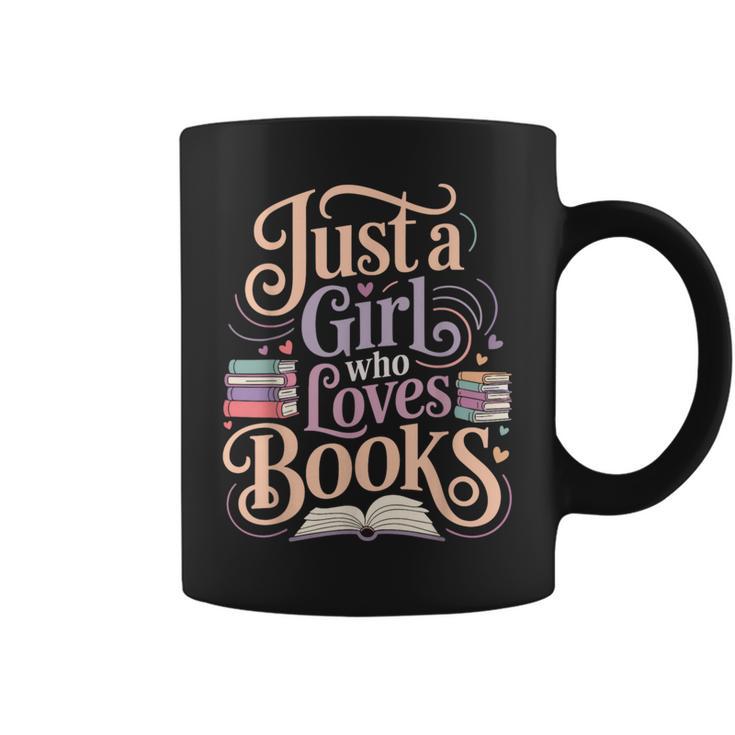 Just a Girl Who Loves Books Reading Lover Aesthetic Graphic Print Coffee Mug