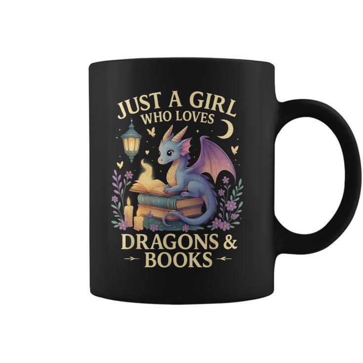 Just a Girl Who Loves Cute Dragons And Books Graphic Print Coffee Mug