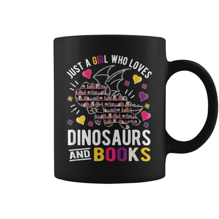 Just A Girl Who Loves Dinosaurs And Books Graphic Print Coffee Mug