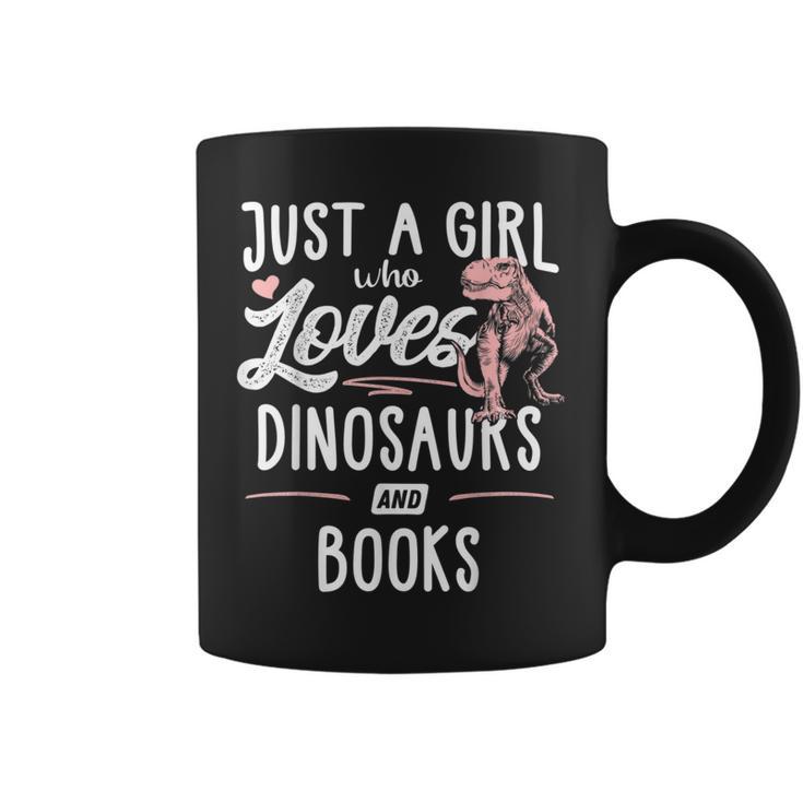 Just A Girl Who Loves Dinosaurs And Books Dinosaur Graphic Print Coffee Mug