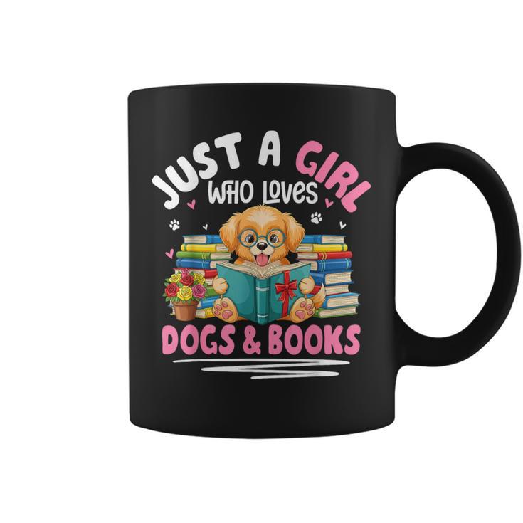 Just a Girl Who Loves Dogs & Books Dog Reading Graphic Print Coffee Mug