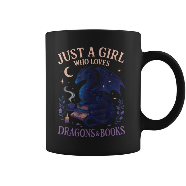 Just a Girl Who Loves Dragons And Books Fantasy Graphic Print Coffee Mug