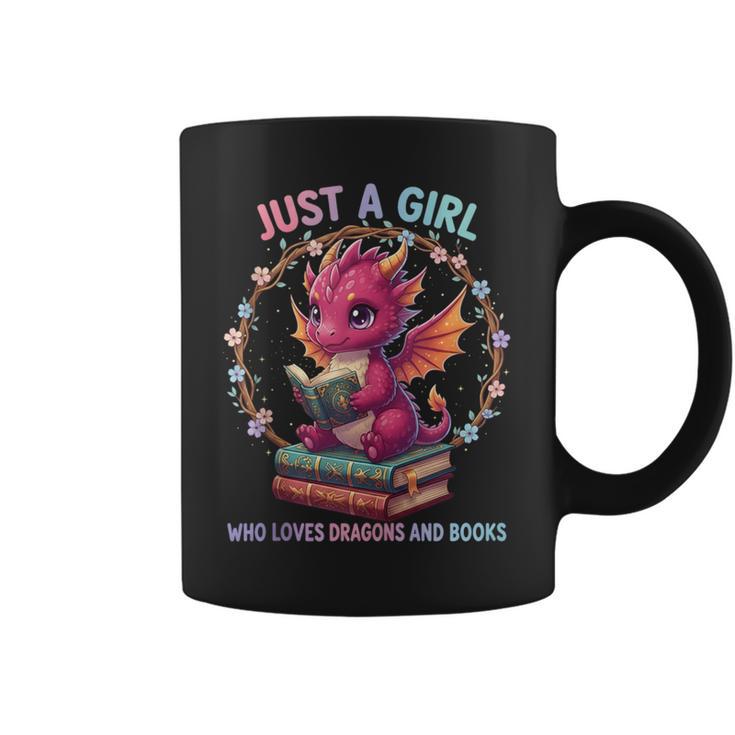 Just A Girl Who Loves Dragons And Books Reading Bookworm Graphic Print Coffee Mug