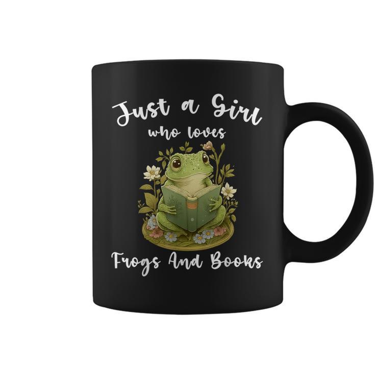 Just A Girl Who Loves Frogs And Books Cute Reading Graphic Print Coffee Mug