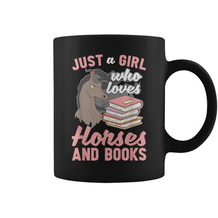 Just A Girl Who Loves Horses And Books Reading Animal Horse Graphic Print Coffee Mug