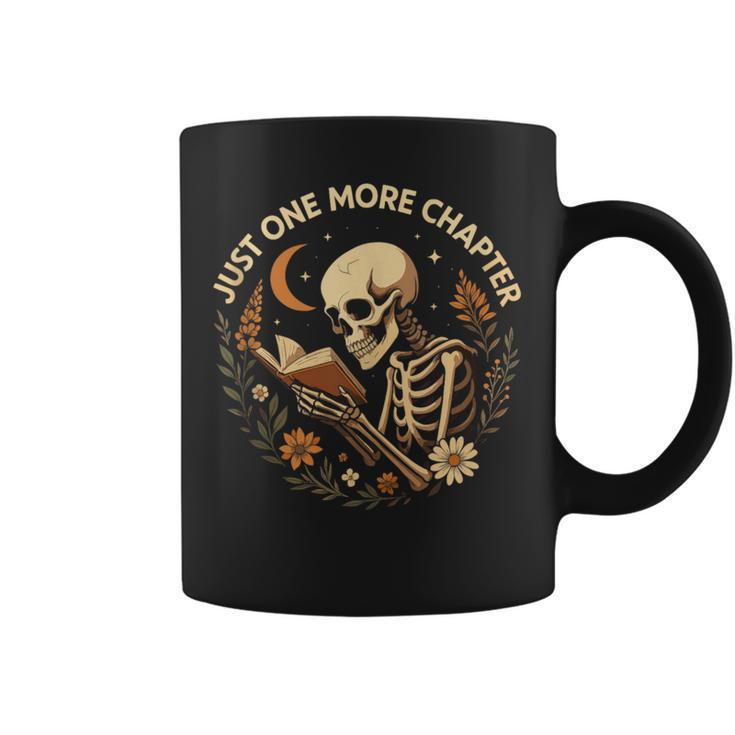 Just One More Chapter Book Lover Bookish Reading Skeleton Graphic Print Coffee Mug