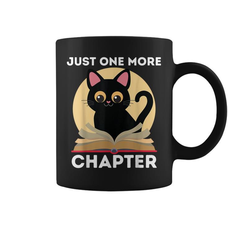 Just One More Chapter Cute Cat Reading Book For Reader Men Women Kids Graphic Print Coffee Mug