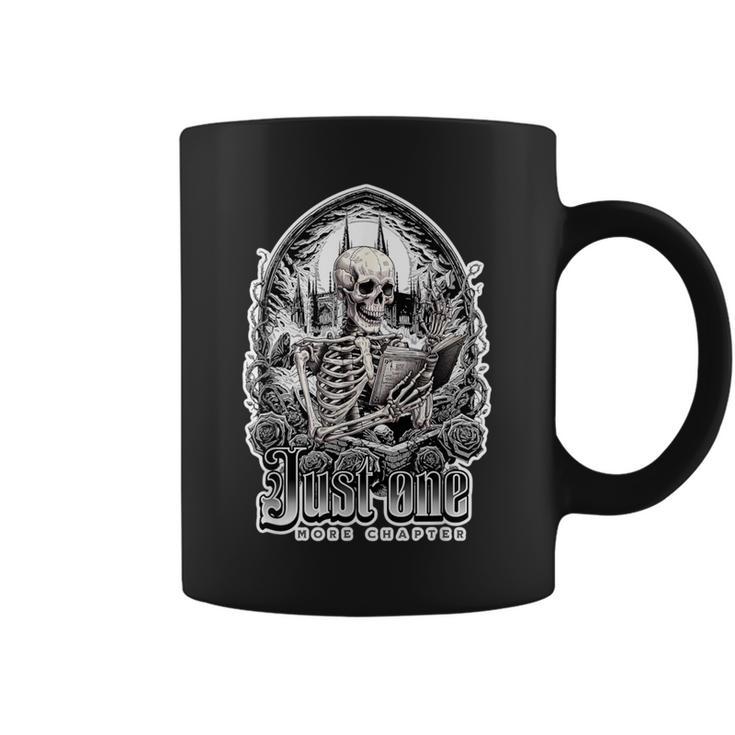 Just One More Chapter Gothic Skeleton Reading Occult Book Graphic Print Coffee Mug