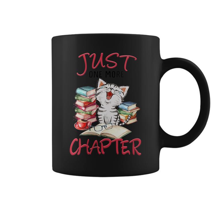 Just One More Chapter- I Love Reading Book And Meow Graphic Print Coffee Mug