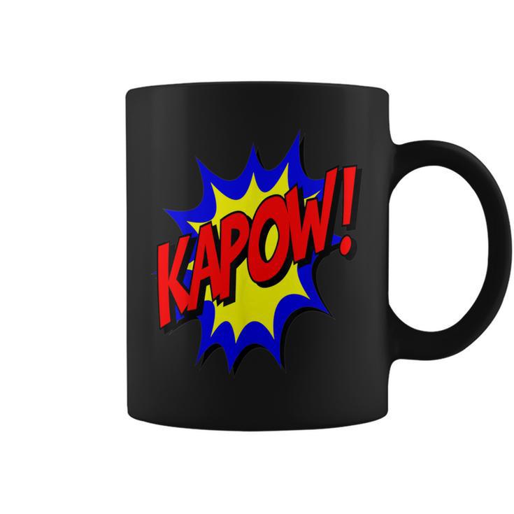 KAPOW Action Super Hero Retro Comic Book Bubble Superhero Graphic Print Coffee Mug