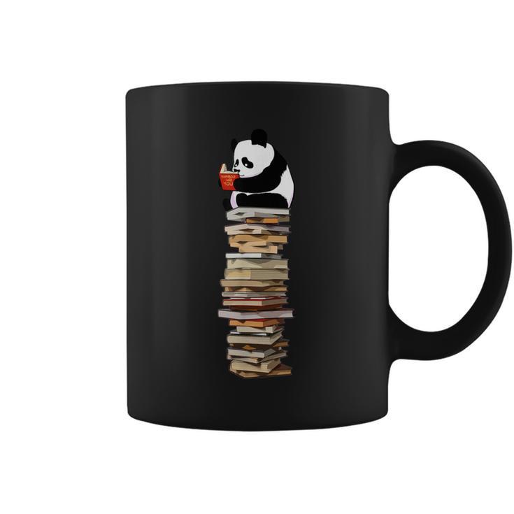 Kawaii Reading Books And Tea Panda Graphic Print Coffee Mug