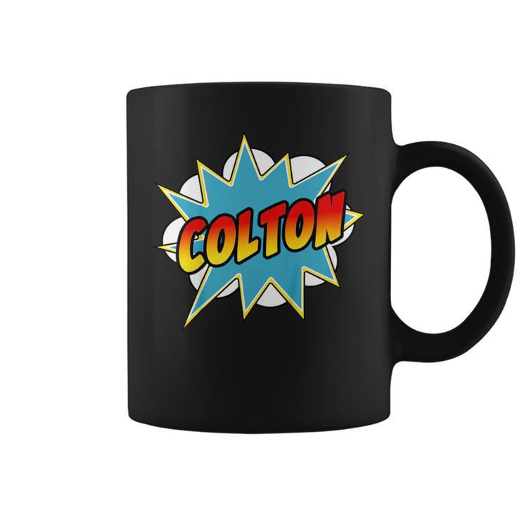 Kids Boys Colton Comic Book Superhero Name Graphic Print Coffee Mug