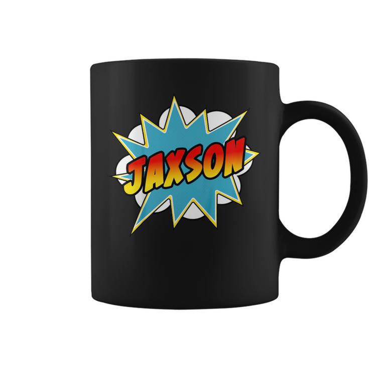 Kids Boys Jaxson Comic Book Superhero Name Graphic Print Coffee Mug