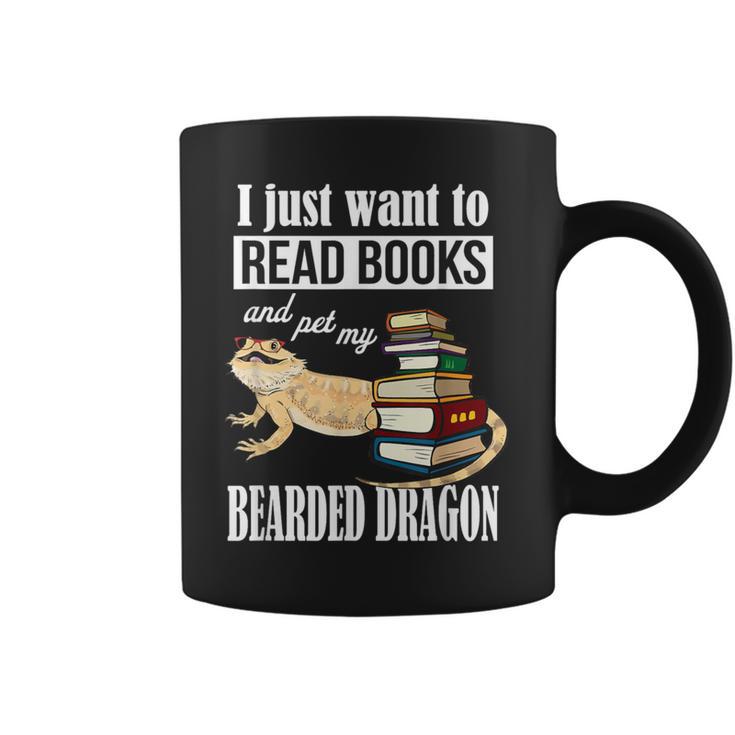 Kids Tiny Dinosaur Read Books & Pet My Bearded Dragon Lover Graphic Print Coffee Mug