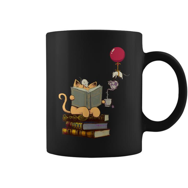 Kittens Cats Tea Books And Balloon Graphic Print Coffee Mug Kittens Cats Tea Books And Balloon Graphic Print Coffee Mug