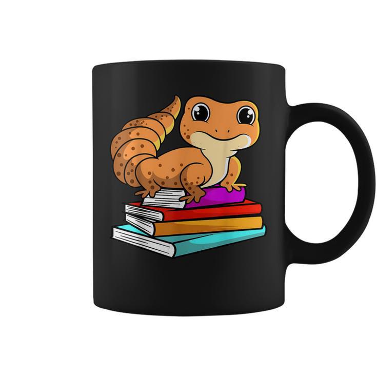 Leopard Gecko With Book Lizard Reptile Lover Graphic Print Coffee Mug