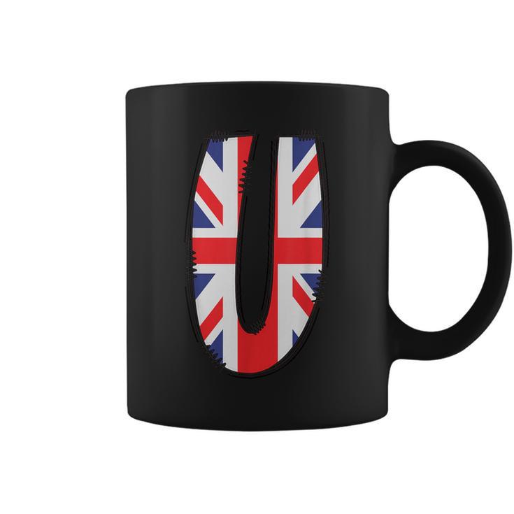 Lettre U Du Drapeau Britannique Avec Initiale Graphiqueieillie Tasse