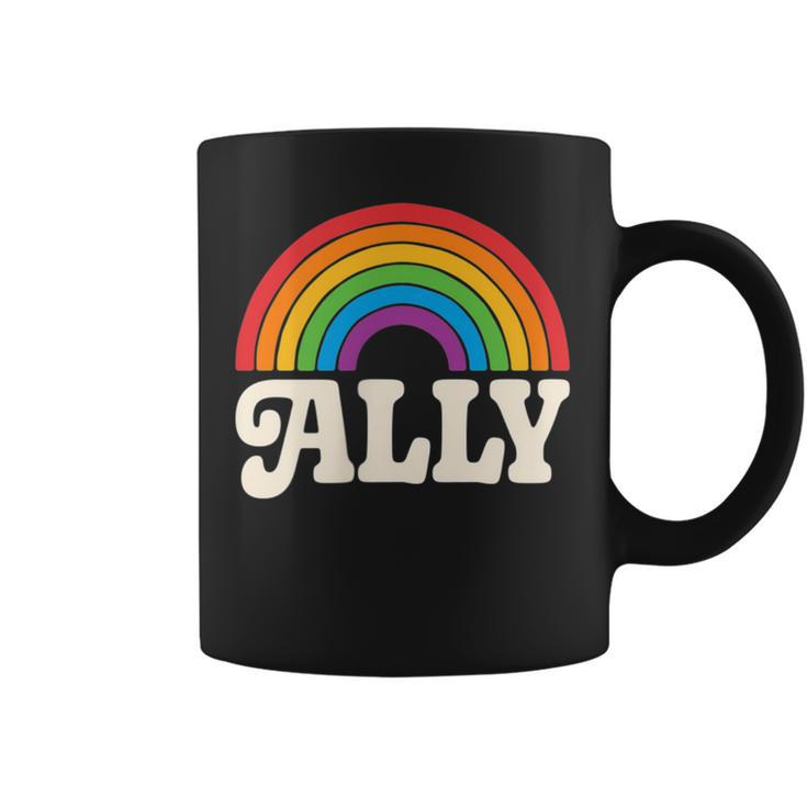Lgbtq Ally Pocket Retrointage Gay Pride Lgbt Rainbow Flag コーヒーマグ