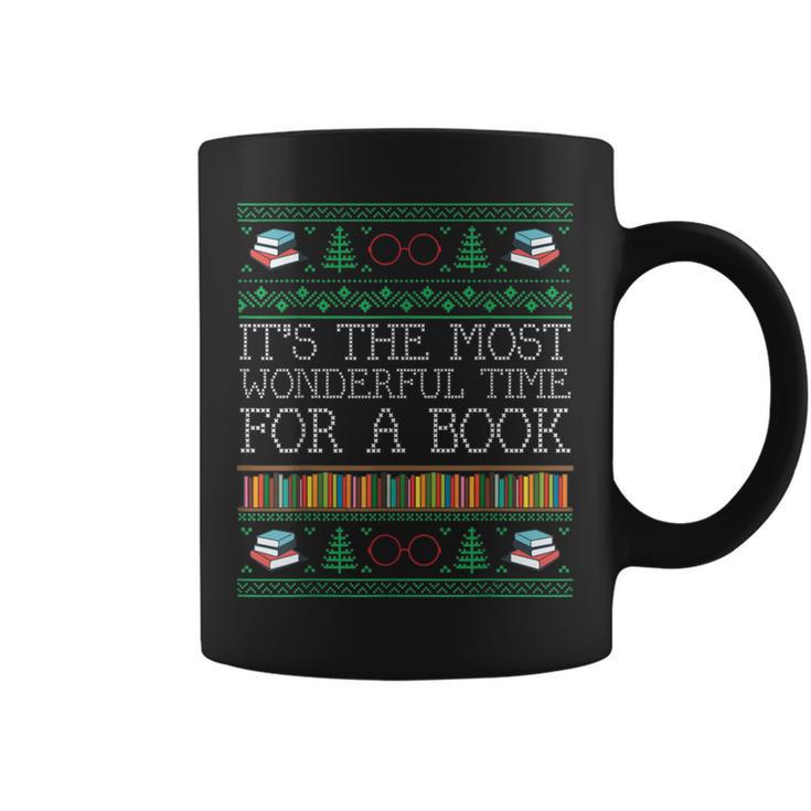 Librarian Books Reading Ugly Christmas Sweaters Graphic Print Coffee Mug