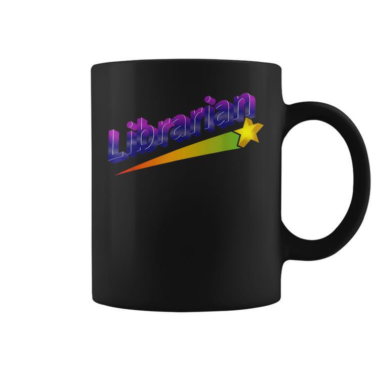 Librarian Books Retro 80s Style Reading Book Lover Graphic Print Coffee Mug